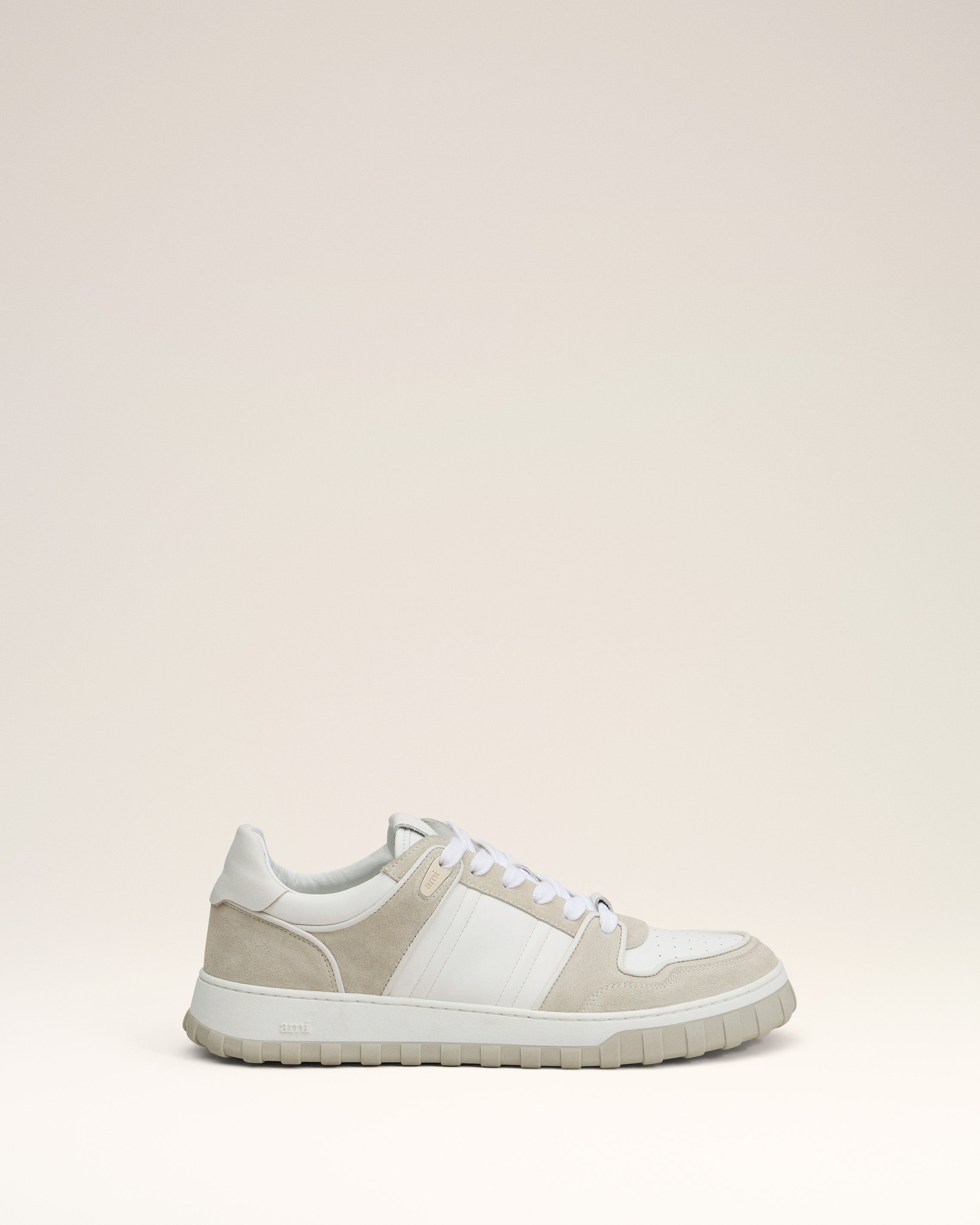 Grey Leather Low Top Walk Sneakers