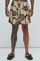 Sahara Textured Warmup Shorts(Tan/Multi,S)