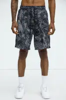 Grainy Tropics Relaxed Knit Shorts(Black/combo,S)