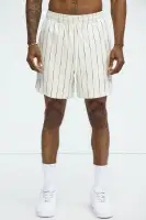 Slub Striped Linen Warm Up Shorts(Cream,S)