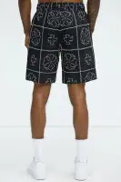 Tropical Bloom Cotton Shorts(Black/combo,S)