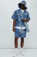 Cloud 9 Textured Warm up Shorts(Light Blue,S)