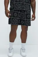 Tropical Bloom Cotton Shorts(Black/combo,S)