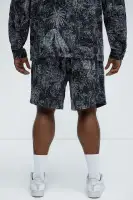 Grainy Tropics Relaxed Knit Shorts(Black/combo,S)