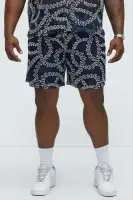 Embroidered Netting Relaxed Shorts(Navy,S)