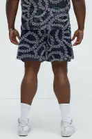 Embroidered Netting Relaxed Shorts(Navy,S)