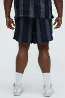 Fray Patchwork Like Shorts(Navy,S)