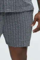 Textured Chenille Pattern Shorts(Black/White,S)