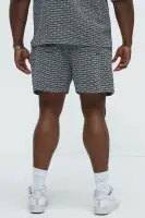 Textured Chenille Pattern Shorts(Black/White,S)