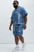 Cloud 9 Textured Warm up Shorts(Light Blue,S)