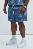 Cloud 9 Textured Warm up Shorts(Light Blue,S)