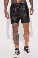 Slam Dunk Faux Leather Shorts(Black,S)