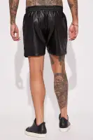Slam Dunk Faux Leather Shorts(Black,S)