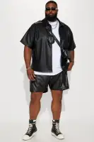 Slam Dunk Faux Leather Shorts(Black,S)