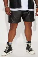 Slam Dunk Faux Leather Shorts(Black,S)