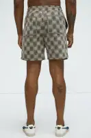 Checkered Jacquard Relaxed Shorts(Taupe/combo,S)