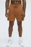 Waterfall Texture Open Knit Shorts