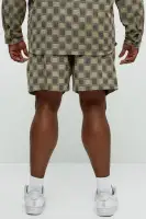 Checkered Jacquard Relaxed Shorts(Taupe/combo,S)