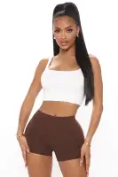 Plain Jane Mini Shorts(Chocolate,S)