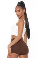 Plain Jane Mini Shorts(Chocolate,S)
