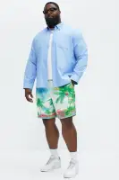 Watercolor Tropics Resort Shorts(White/combo,S)