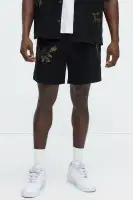 Berries And Blooms Embroidered Shorts(Black,S)