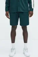 Crinkle Texture Taped Relaxed Shorts(Green,S)