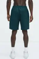 Crinkle Texture Taped Relaxed Shorts(Green,S)