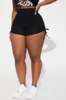 Melanie Ruched Biker Shorts(Black,S)