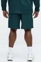 Crinkle Texture Taped Relaxed Shorts(Green,S)