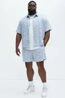 Jacquard Foliage Shorts(Blue/combo,S)