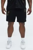 Berries And Blooms Embroidered Shorts(Black,S)