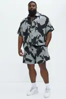 Inkblot Textured Shorts(Black/combo,S)