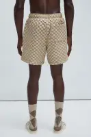 Crinkled Checkers Shorts(Tan,S)
