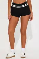 Take It Easy Foldover Waistband Short(Black,XS)