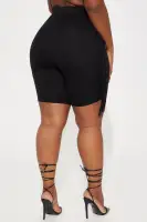 Shake It Up Fringe Biker Short(Black,XS)