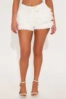 Tara Ruffled Bloomer Short(White,XS)