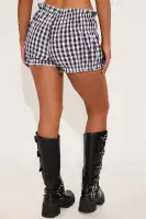 Sally Gingham Bloomer Short(Black/White,XS)