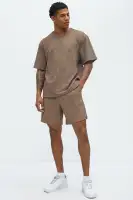 Kerwin Waffle Texture Shorts(Brown,S)