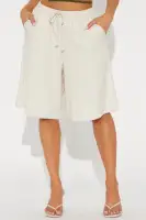 Wherever You Go Linen Bermuda Short(Tan,XS)