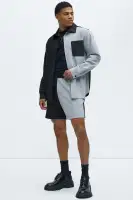 Colorblock Casual Short(Black/combo,S)