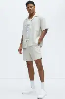 Twill Stripe Linen Shorts(Taupe/combo,S)