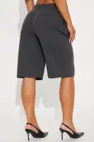 Business Talk Trouser Short(Charcoal,XS)