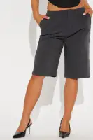 Business Talk Trouser Short(Charcoal,XS)