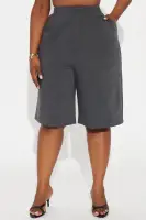 Business Talk Trouser Short(Charcoal,XS)