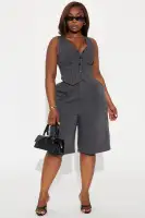Business Talk Trouser Short(Charcoal,XS)