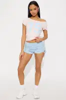 Shelby Mid Rise Rib Knit Side Tie Short