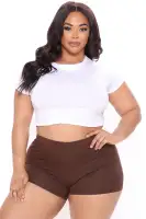 Plain Jane Mini Shorts(Chocolate,S)