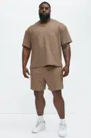 Kerwin Waffle Texture Shorts(Brown,S)