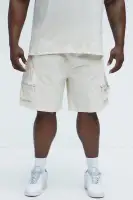 Stacked Ripstop Relaxed Cargo Shorts(Khaki,S)